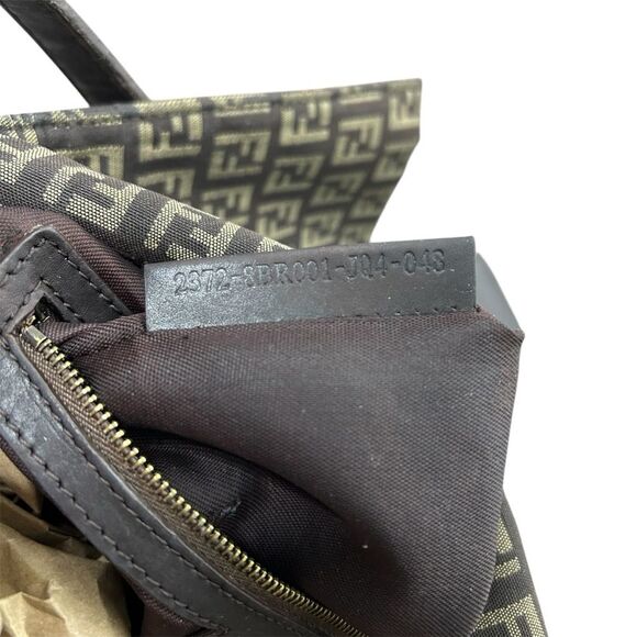 Fendi Mamma Baguette Zucchino FF Monogram Canvas Brown Shoulder Bag Hobo - Picture 9 of 10